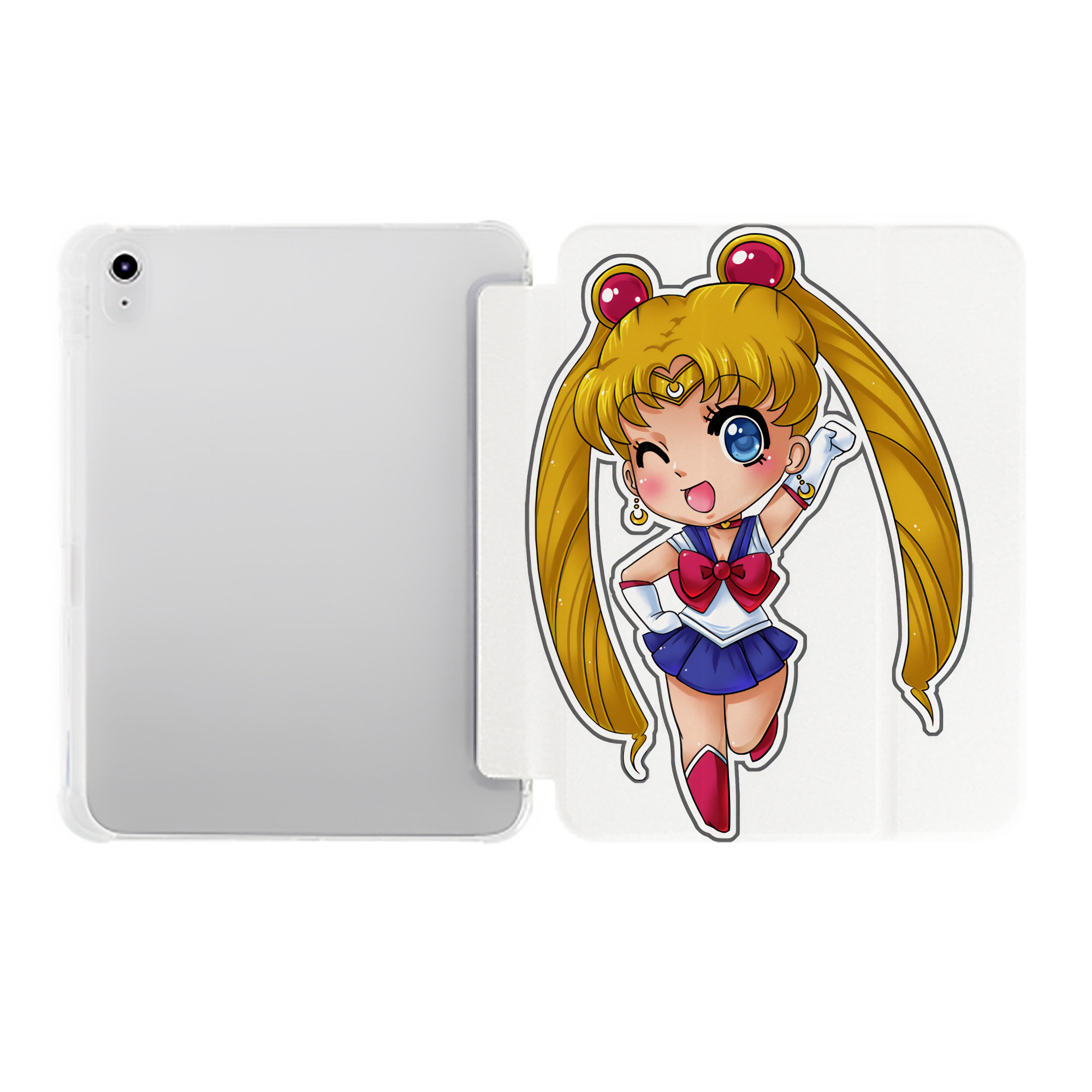 （画像用） 美少女戦士セーラームーン 月野 うさぎ つきの うさぎ Sailor Moon Tsukino Usagi IPad ケース ペン収納付き 三つ折りスタンド PUレザー×シリコン 対応機種9.5/10.5/10.9インチ
